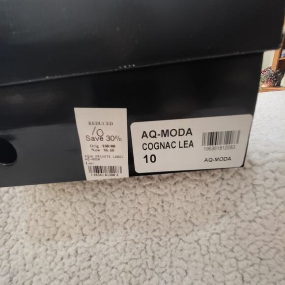 NIB AQUA "MODA" mule clog slips on heeled leather shoes womens size 10M - Picture 5 of 6